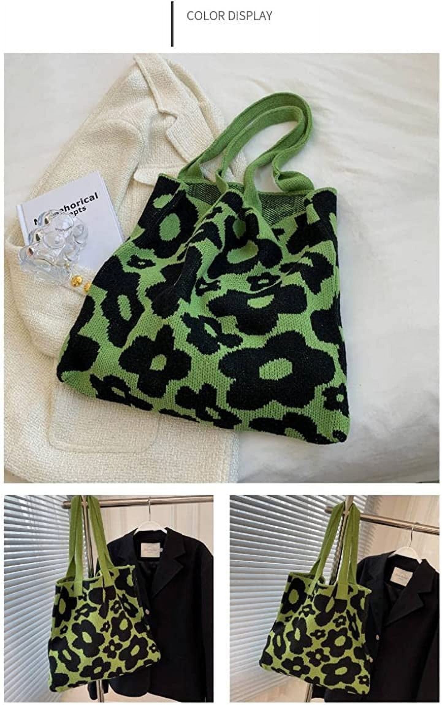 Y2k Vintage Tote Bag small Pentagram Tote Bag Shopping Bag Shoulder Bag  Large Capacity Shopping Bag Pink gradient flower Tote Bag