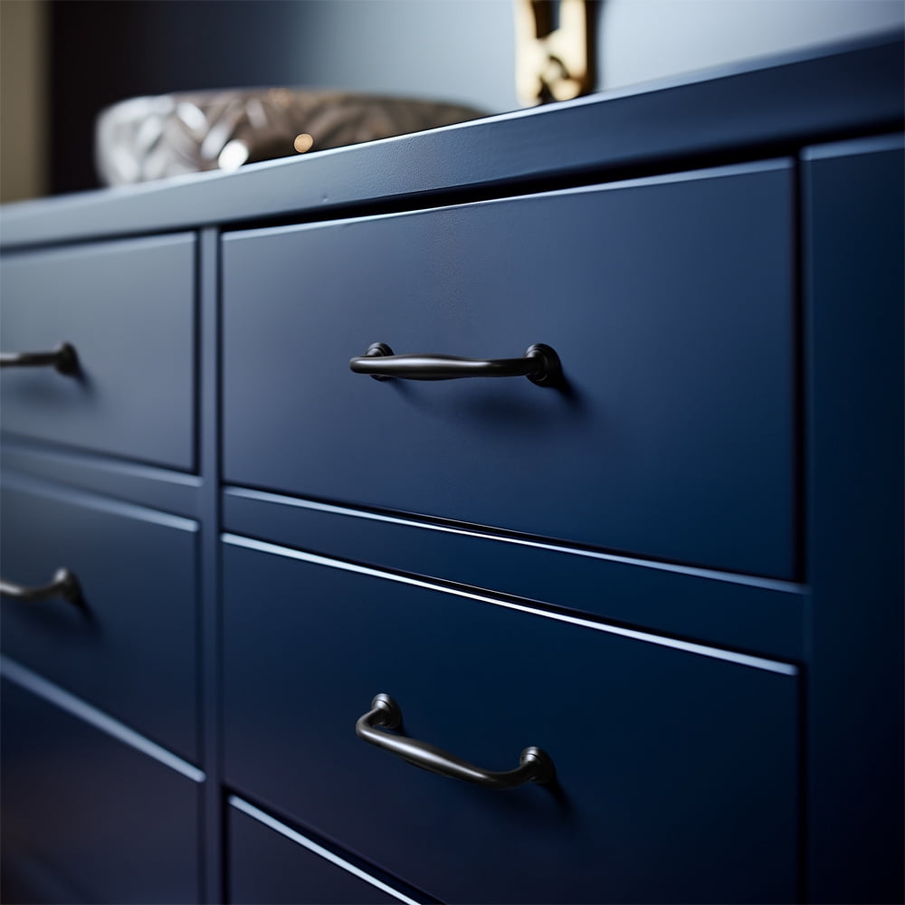 Goo-Ki 12 Pack 3.8'' Center to Center Vintage Matte Black Cabinet Pulls, Sleek Zinc Alloy Cabinet Handles for Classic Furniture Drawer Hardware