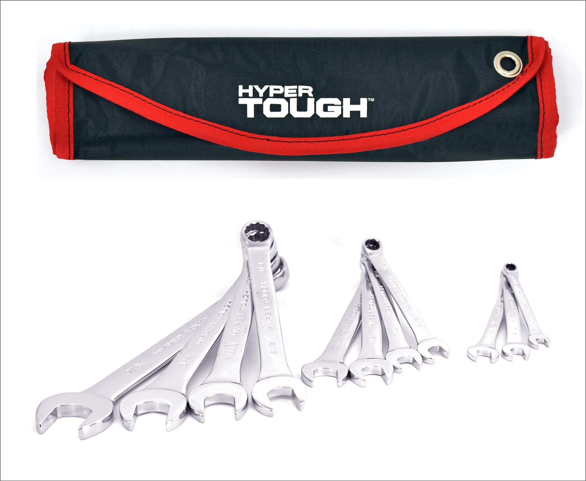 Hyper Tough 22-Piece Metric and SAE Combinations Wrench Set