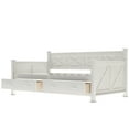 thumbnail image 5 of Euroco Twin Size Dayed with 2 Storage Drawers for Bedroom Low Profile Platform Bed, White, 5 of 15