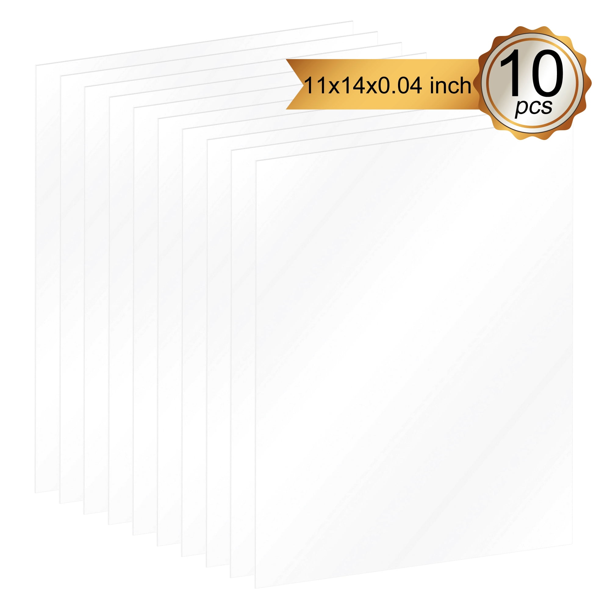Okuna Outpost Clear Acrylic Sheet Plastic for Picture Frame Glass Replacement 11 x 14 in, 10 Pack 