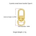 thumbnail image 2 of Hebilla de puerta de aleación de zinc de 3 puntos, hebilla de cadena de equipaje, hebilla de joyería, hebilla para perro, hebilla colgante, llavero, hebilla de puerta pequeña de 3 puntos, 2 of 5