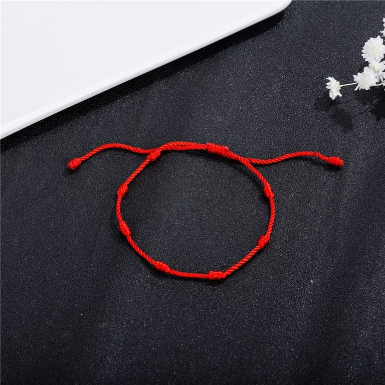 LASHALL GIFT Red String Bracelets 7 Knots String Bracelet Good Luck Red Friendship  Bracelet(Buy 2 Receive 3) 