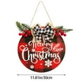 thumbnail image 2 of LHWEN Christmas Decorations Merry Christmas Sign Wooden Plaid Outdoor Wreath Welcome Sign for Front Door Wall Winter Decor Handmade Rustic Hanging Sign Perfect for Homeowners Friends Family, 2 of 4