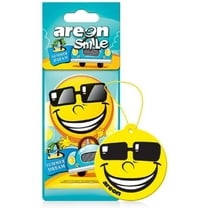 AREON ASD23 Funny Car Air freshener Emoji Hanging Summer Dream Scent, Best Car Odor Eliminator, Odd Gifts, Paper Hanging Ornaments, Long Lasting Scent for Car or Home -12 Pack