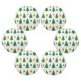 thumbnail image 2 of 15.4" Round Placemat Set of 6 Polyester Fabric Place Mats Non-Slip Dining Kitchen Table Mats for Kitchen Party Decor Christmas Trees and Colorful Balls, 2 of 5