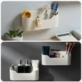 thumbnail image 7 of Plastic Cabinet Door Organizer,Adhesive Wall Mount Storage Box,Under Sink Door Storage Shelf,No Drilling File Storage Rack,Sundry Container for Home Kitchen Bathroom Office 1Pcs White, 7 of 7