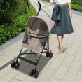 thumbnail image 5 of Pet Travel Stroller,Foldable Dog Cat Jogger Stroller, Cat Stroller Small Dog Stroller with 4 Wheels,Breathable & Visible Mesh for Walking, Shopping,Traveling (Pink), 5 of 9