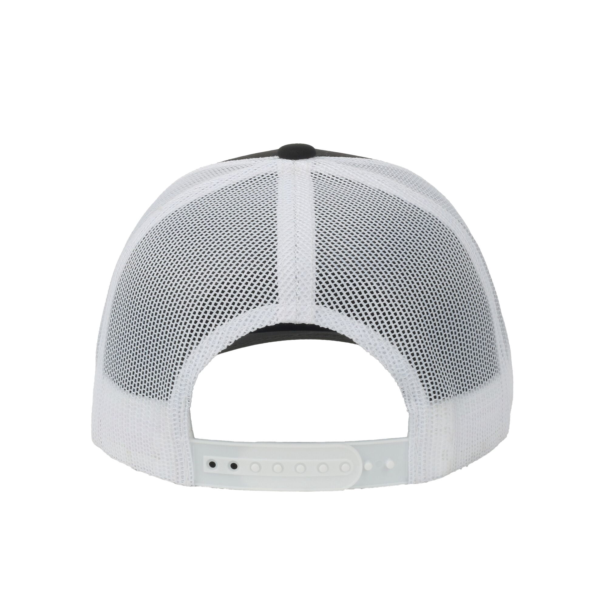 Black/White Bass 5-Panel Fishing Cap – Structured Mesh Back, Embroidered, One Size