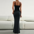 thumbnail image 4 of Siilsaa Women's Sexy Lounge Slip Long Dress Elegant Sleeveless Backless Ribbed Bodycon Maxi Dresses Grey,S, 4 of 4