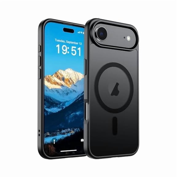 ZHU997 Magnetic for iPhone Air Case (Compatible with MagSafe)(Military Grade Drop Protection) Slim Translucent Matte Shockproof with Anti-Fingerprint Phone Cover for 17 Air 2025,Black