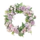 thumbnail image 2 of Corona de flores artificiales de rosas, coronas para puertas al aire libre, corona de primavera y verano. Púrpura, 2 of 9