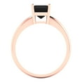 thumbnail image 4 of Clara Pucci 14K Rose Gold Solid Gold Onyx Solitaire Anniversary Ring for Women - 1 cttw Asscher Cut, 4 of 8