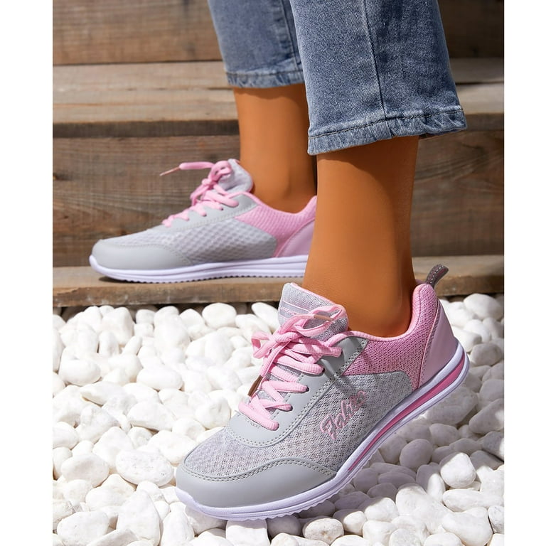 Quealent Womens Running Shoes Women's Sneakers Sport Running Tennis Walking  Shoes,Pink 7.5 