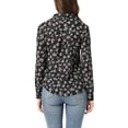 thumbnail image 3 of INSPIRE CHIC Women's Button Down Shirt Ditsy Floral Long Sleeve Point Collar Office Top S Black1, 3 of 6