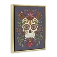thumbnail image 4 of Stupell Industries Patterned Sugar Skull Holiday Painting Gold Floater Framed Art Print Wall Art, 25 x 31, 4 of 10