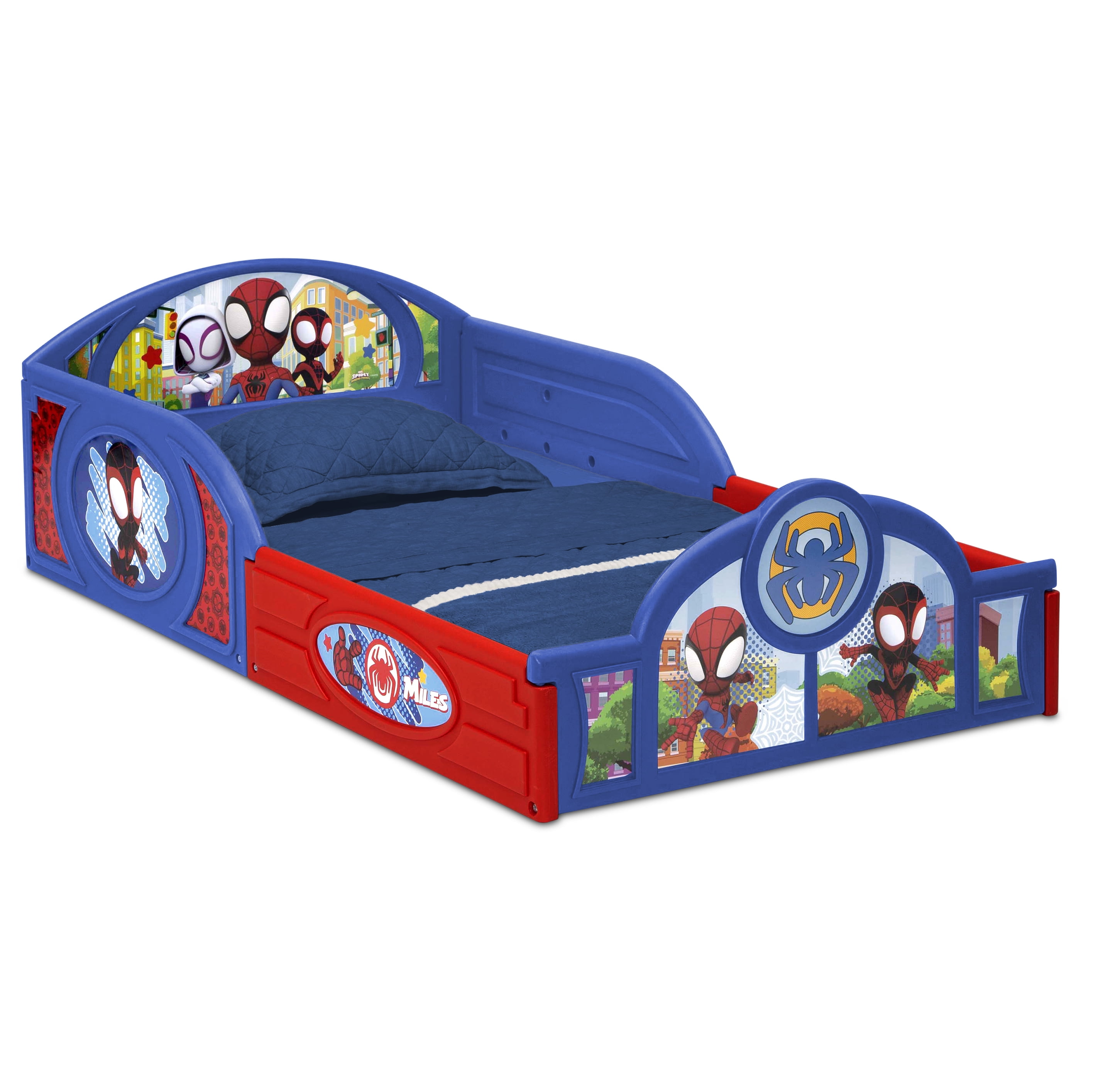 Spidey and His Amazing Friends 3-Piece Toddler Bedroom Set by Delta Children, Blue