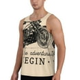 thumbnail image 2 of Fuzoiu Let The Adventure Begin Print Men's Workout Tank Tops,Sleeveless Gym Shirt Quick Dry,Fitness Bodybuilding T-Shirt,Muscle Athletic Workout Tee-Medium, 2 of 7