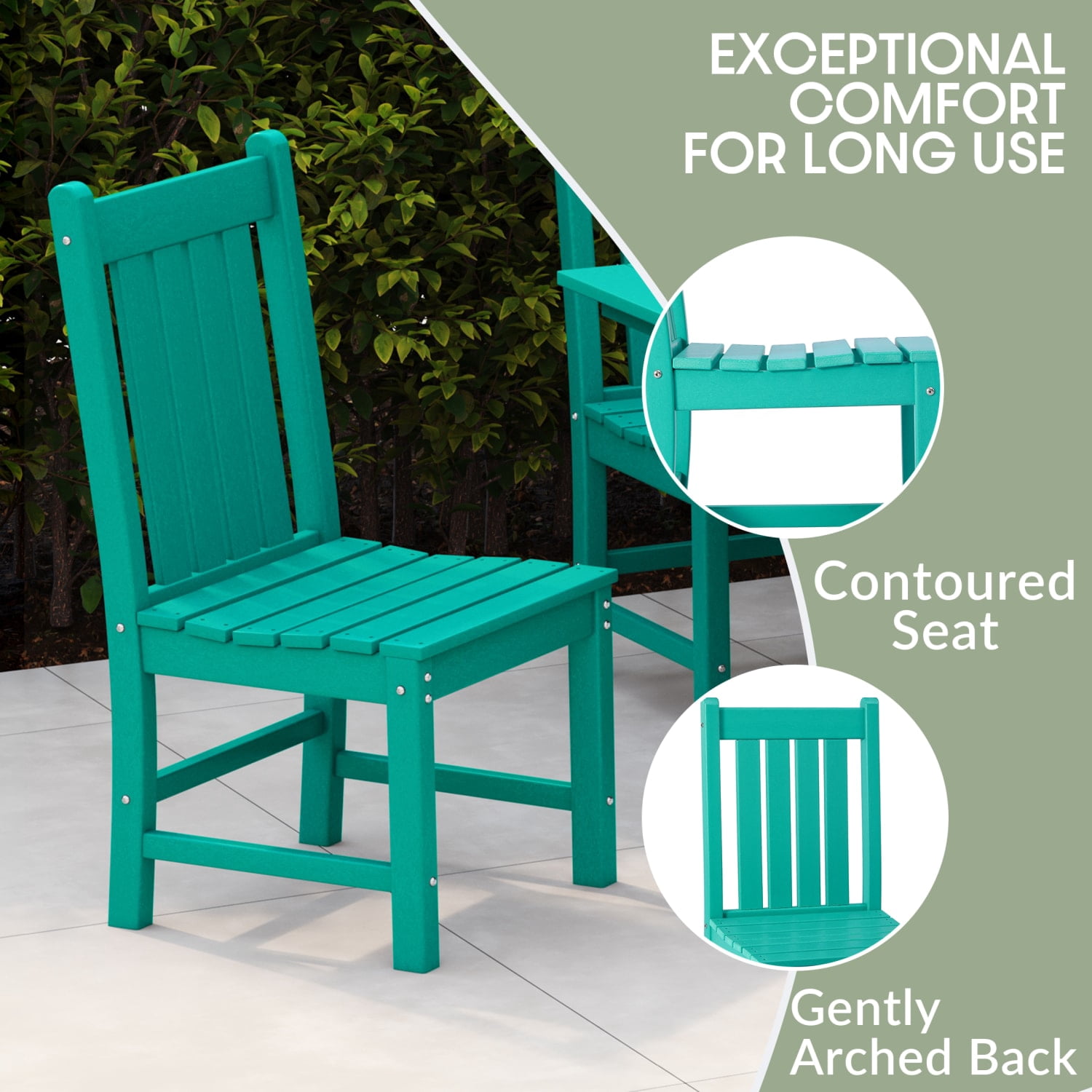 WestinTrends Malibu Outdoor Patio Dining Chair, Turquoise
