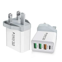 YIIYRY UK Travel Plug Adapter,4-Port UK USB Charger Fast Charging Cell Phone Wall Chargers,Phone Accessories under $10