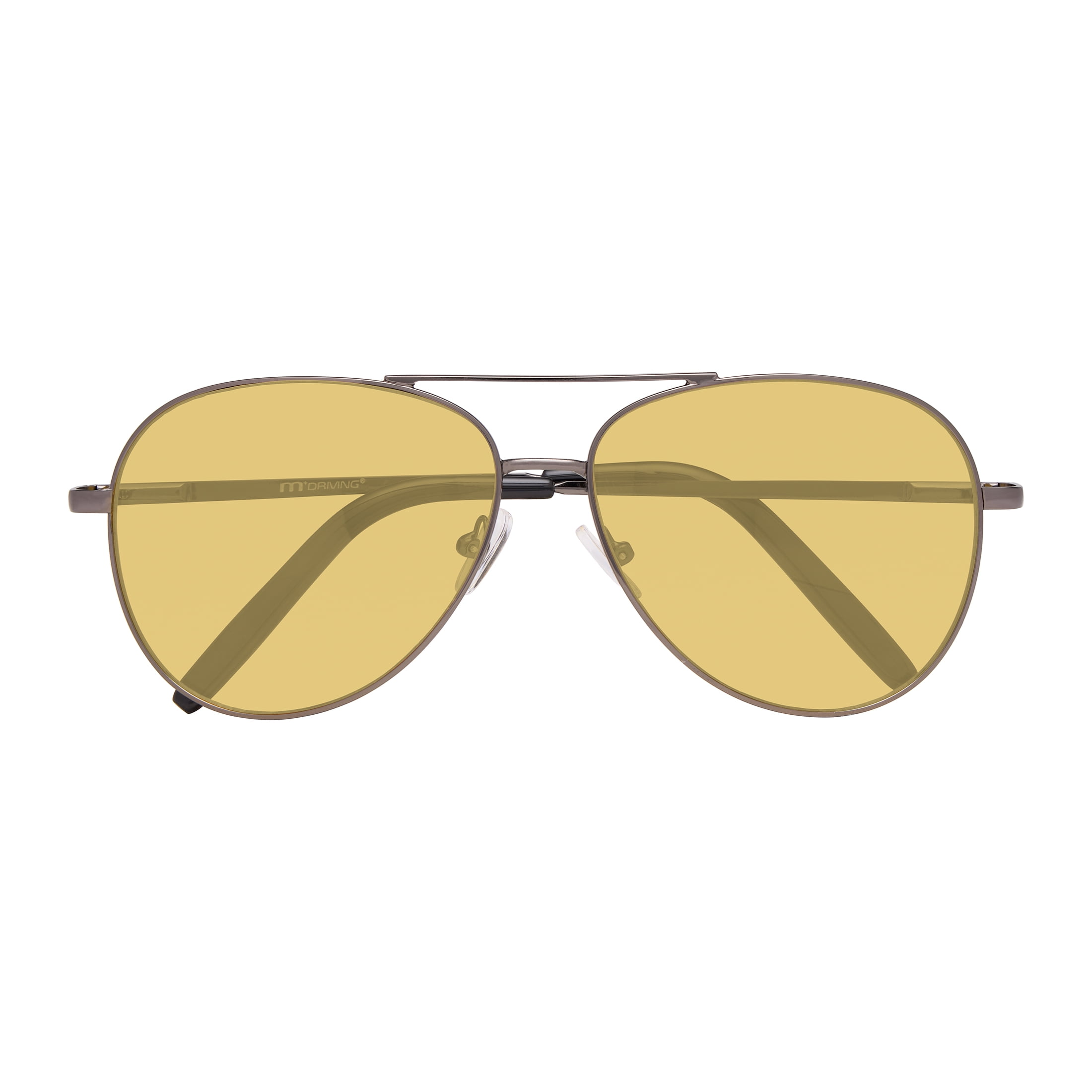 M+ Metal Unisex Driving Glasses with Yellow Lenses and UV Protection