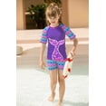 thumbnail image 4 of weVSwe Girls Rash Guard Swimsuit Rare Hem Cuffs Bathing Suit UPF 50+ Protection, 4 of 7