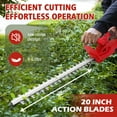 thumbnail image 3 of Cordless Electric Hedge Trimmer 24V, 20" Double Blade Hedge Clipper with Fast Charging, Lightweight Ergonomic Garden Trimming Tool, 3 of 9
