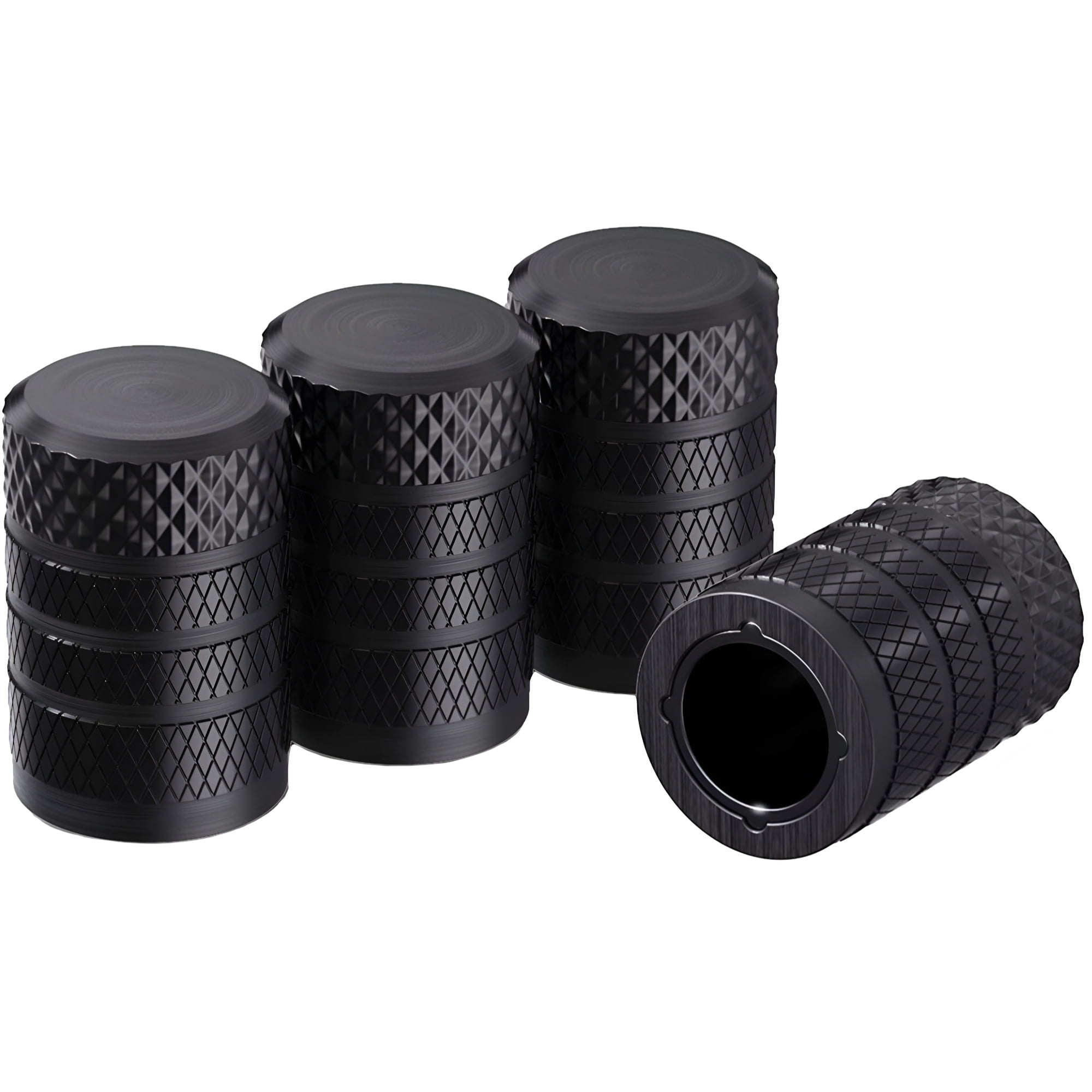 50-Pack Black Hexagon Tire Valve Caps - Heavy Duty Aluminum Stem Caps With Rubber Seals For Cars & Bikes