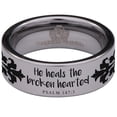 thumbnail image 2 of Bible Verse Psalm 147:3 Tungsten Carbide Ring, 2 of 9