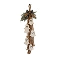 thumbnail image 3 of Rustic Wooden Ghost Halloween Wall Hanging, Sweet Smiling Ghost Door Hanger with Tassel Bow Faux Greenery, Farmhouse Halloween Wall Decor for Entryway Living Room, 3 of 8