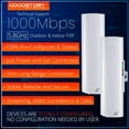 thumbnail image 2 of Wireless Bridge Point to Point Outdoor WiFi, Wireless Network Expansion Kit, Long Range High Speed 5G | 2 Units Bridge Kit Complete Pre-Configured - P2P 1000Mbps 5Km (2Pack), 2 of 15