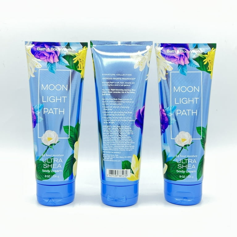 Bath Body Works Moonlight Path Ultra Shea Body Cream 8oz, 3-Pack