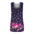 thumbnail image 4 of Wycnly Womens Tank Tops Trendy Pleated Swing Breathable Comfy Tunic Tank Tops Summer Fashion Flowers Print Square Neck Sleeveless Shirts Blouse Purple XL, 4 of 5