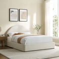 thumbnail image 3 of Resort Arched Round Queen Platform Bed in Heathered Weave Ivory, 3 of 9