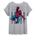 thumbnail image 2 of Marvel Spider-Man - USA Flag - Women's Oversized Graphic T-Shirt, 2 of 5