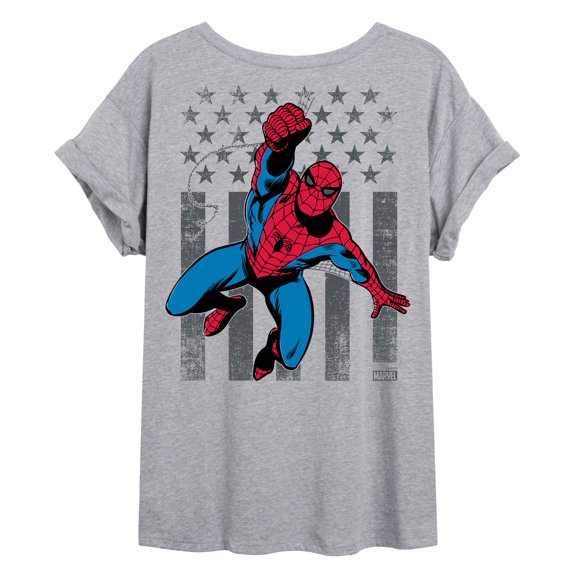 Marvel Spider-Man - USA Flag - Women's Oversized Graphic T-Shirt