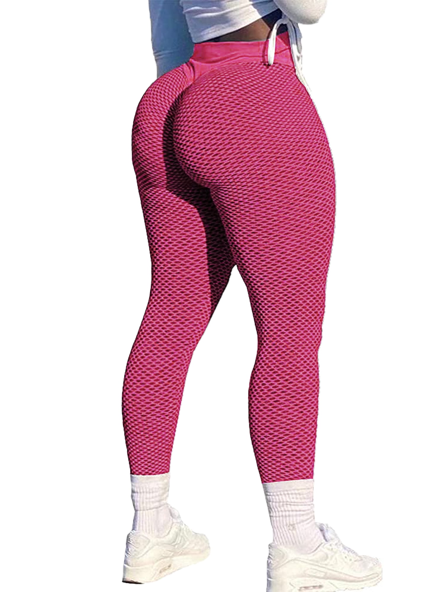 Women Push Up Tik Tok Leggings Anti-Cellulite Ruched Honeycomb Yoga Pants Sports 