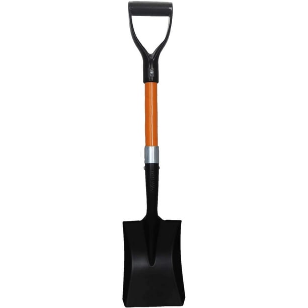 Square Shovel 27 inches in Length. Orange Metal Mini Handle Square Shovel (1 Pack