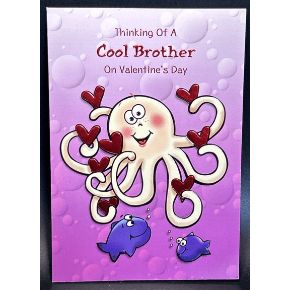 Happy Valentine's Day Brother Greeting Card w/Envelope