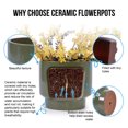thumbnail image 3 of Olurrisa 3 Pieces Ceramic Flowerpot, Modern Planter for Patio, Garden or Windowsills - Antique Light Green, 3 of 8