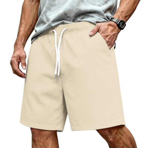 Mens Drawstring Knit Sweat Shorts Elastic Waist Casual Athletic Shorts 2XL