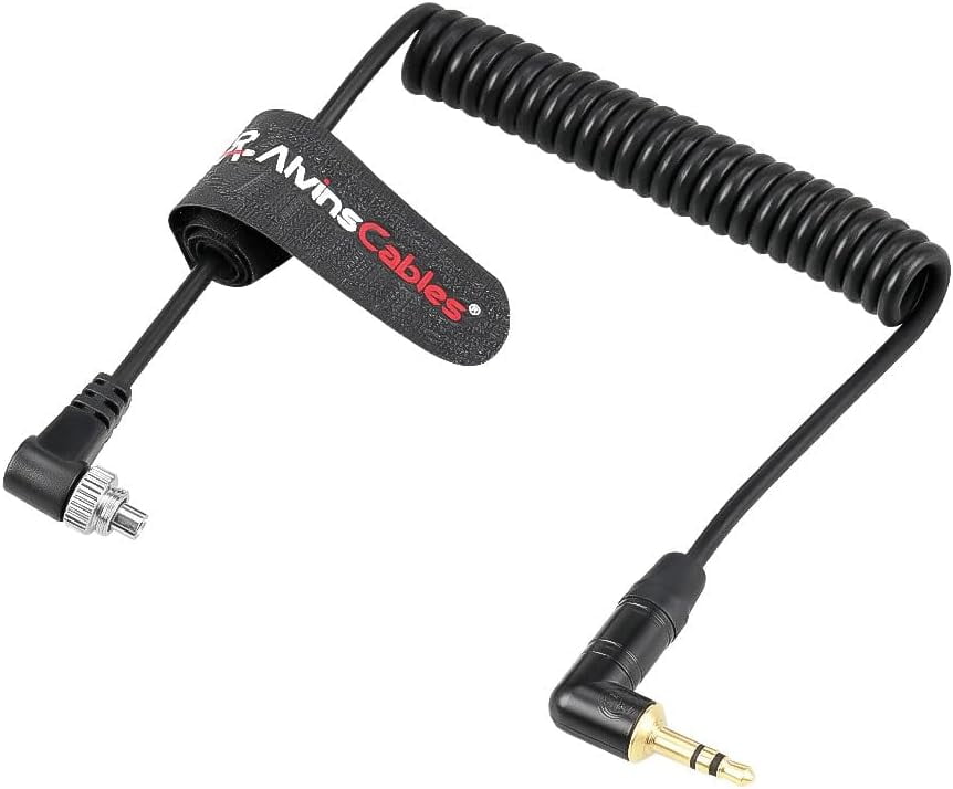 Alvin’s Cables for Tentacle Timecode Cable for Panasonic Lumix S1H GH5s GH6 GH7 Cameras 3.5mm TRS to Locking PC Coiled Cable for Tentacle Sync-E Track-E for Timebar