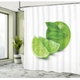 thumbnail image 4 of Ambesonne Lime Shower Curtain, Whole Sliced Citrus Fruit View, 69"Wx75"L, Fern Green and White, 4 of 4