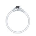 thumbnail image 3 of Lab Created Black Diamond Floral Ring with Diamond for Women (1.25 CT), 18K White Gold, US 7.00, 3 of 9