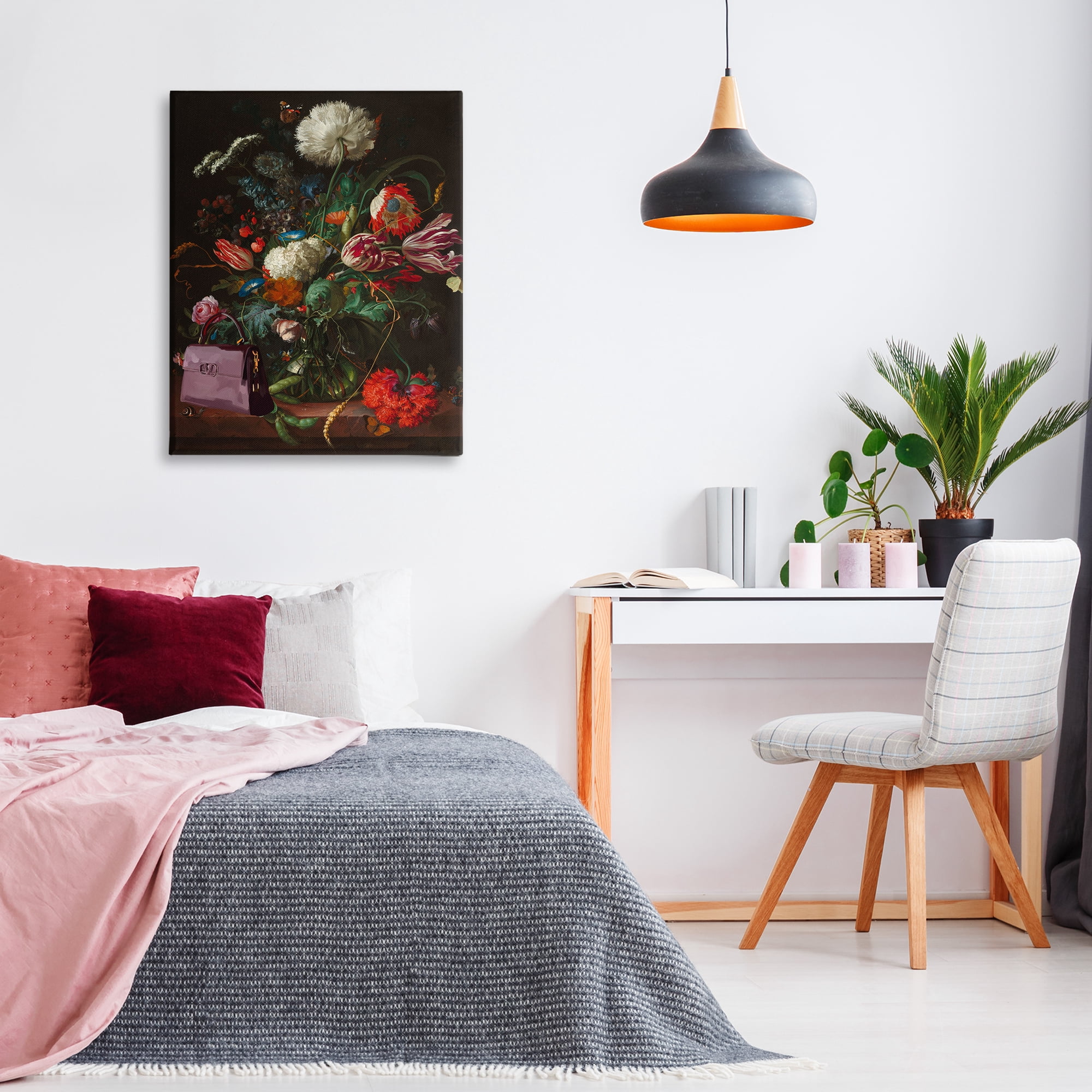 Stupell Industries Glam Vintage Bouquet Botanical & Floral Painting Gallery Wrapped Canvas Art Print Wall Art, 30 x 40