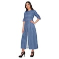 thumbnail image 3 of Moomaya Printed Front Slit A-Line Kurtis For Women Short Sleeve Summer Kurta, 3 of 5