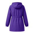 thumbnail image 5 of Rain Jacket Women Waterproof with Hood Belted Zip Up Long Raincoat Windbreaker Hiking Fall Jacket Pocket,Purple S, 5 of 8