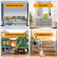 thumbnail image 6 of Expandable Barricade Gate,200"Metal Safety Barrier Gate with Casters,Accordion Garden Yard Outdoor Indoor Fence Folding Security Dog Gates Wall Mount,Black, Large, 6 of 6