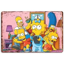 Vintage Metal Plaque Poster The Simpsons Retro Metal Tin Sign Plaque Wall Decor Gift For Restaurant Farm Bedroom Cafe Theater People Cave Bathroom 8x12 Inch