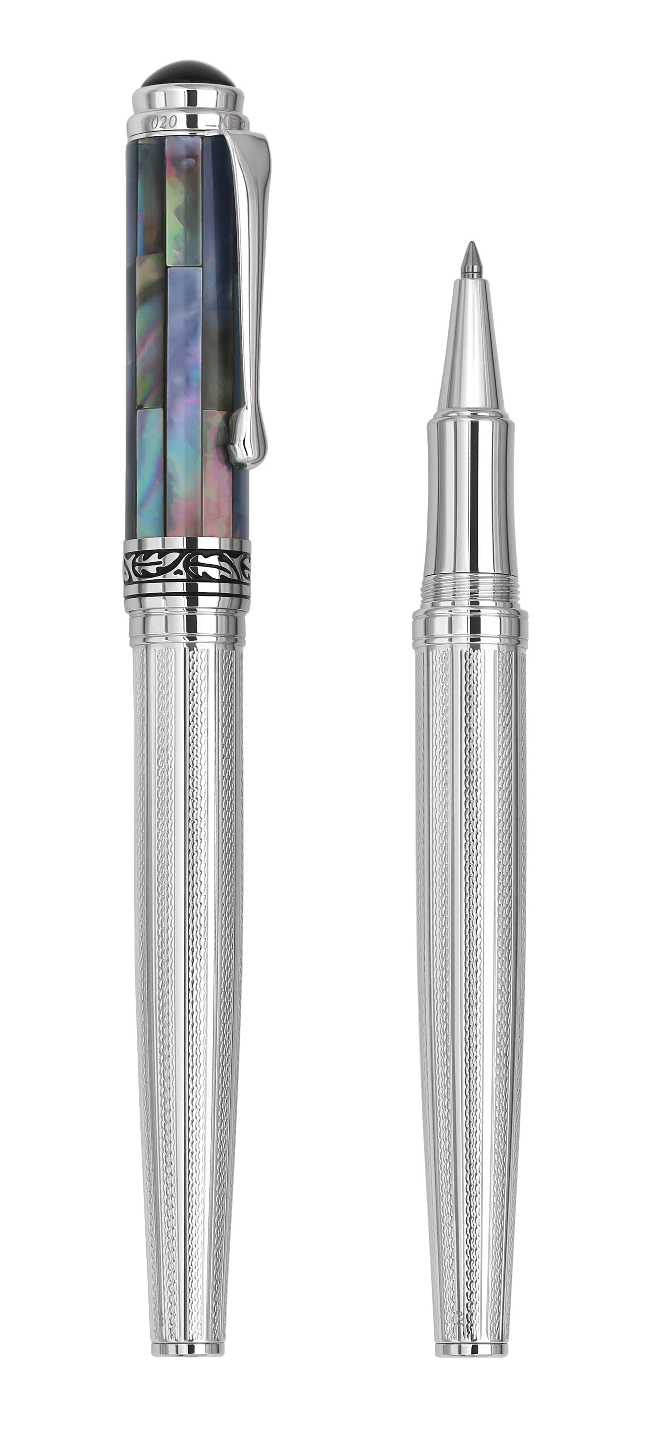 Xezo Xezo Maestro® 925 Sterling Silver Rollerball Pen - Black Mother of Pearl Cap